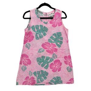 Palm Court Dress Womens M Tropical Floral Beach Vacation Cruise Resort‎ Coastal